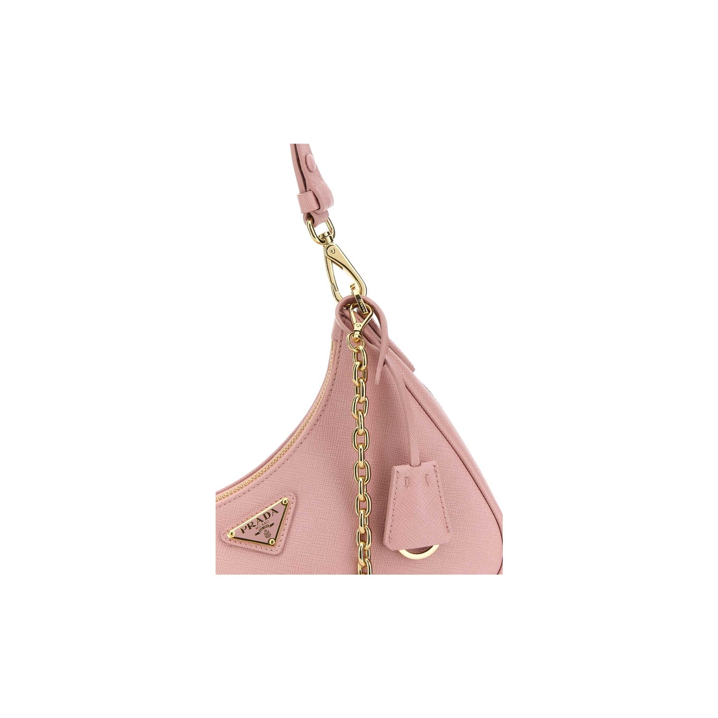 Prada Mala Mini Re-Edition em Pele — Branco
