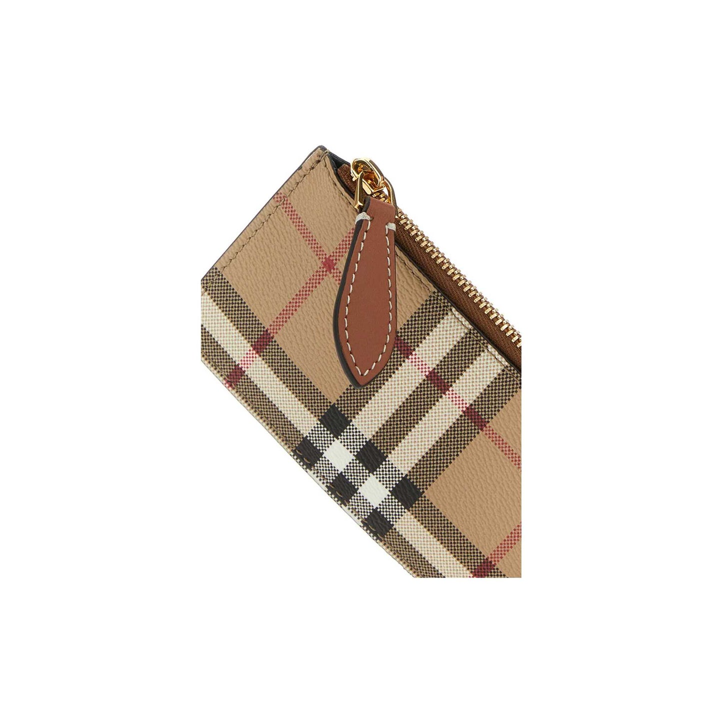 Porta-Moedas Check Burberry em Lona Revestida