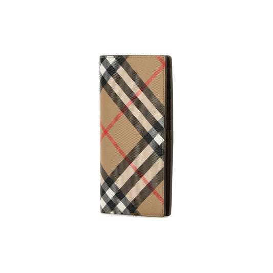 Carteira Check Burberry em Lona