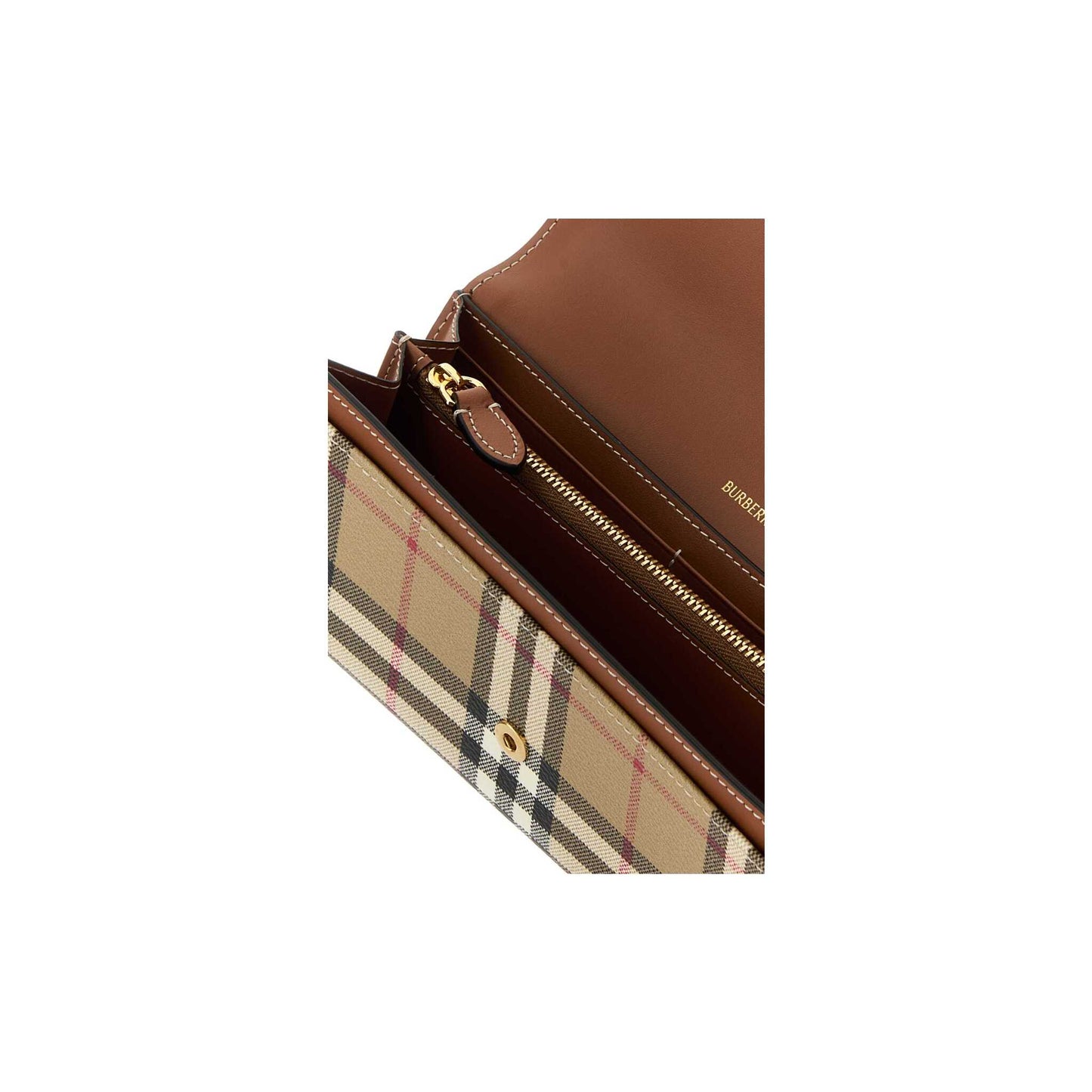 Carteira Check Burberry em Lona Revestida