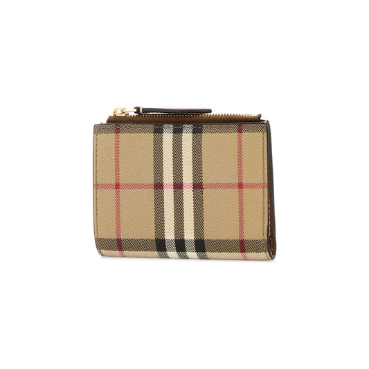 Carteira Check Burberry em Lona Revestida