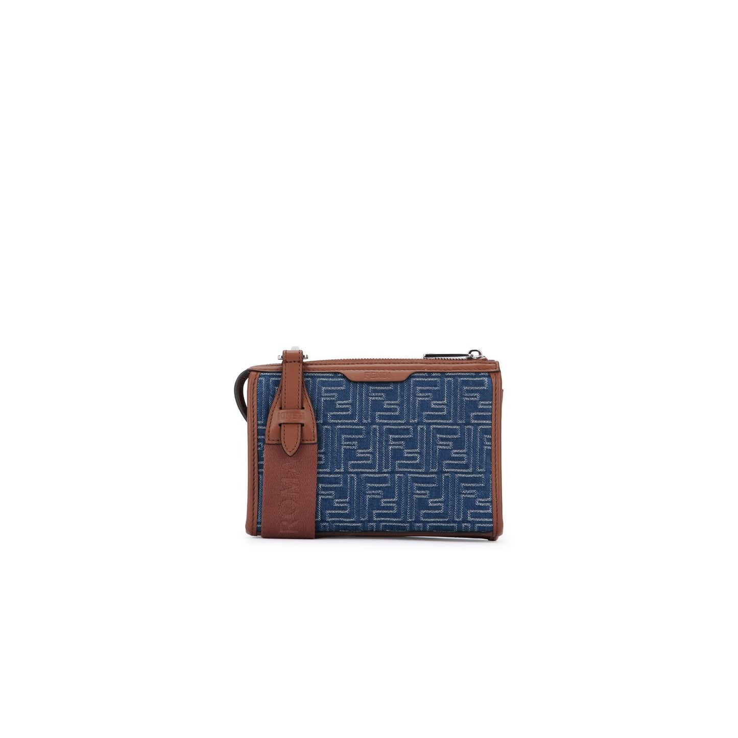 Mala Baguette Azul em Pele 7VA649AUGOF1SCG