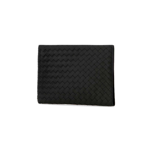 Clutch Pelle Ardesia em Intrecciato