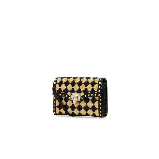 Mala Tiracolo Rockstud em Ráfia