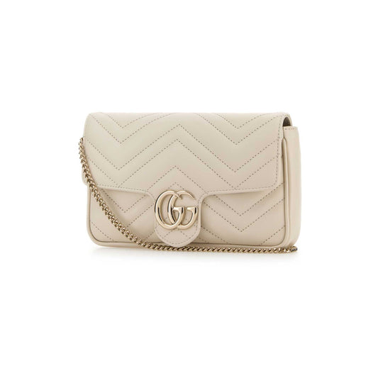 Gucci Mala de Ombro Pequena GG Marmont em Pele — Verde