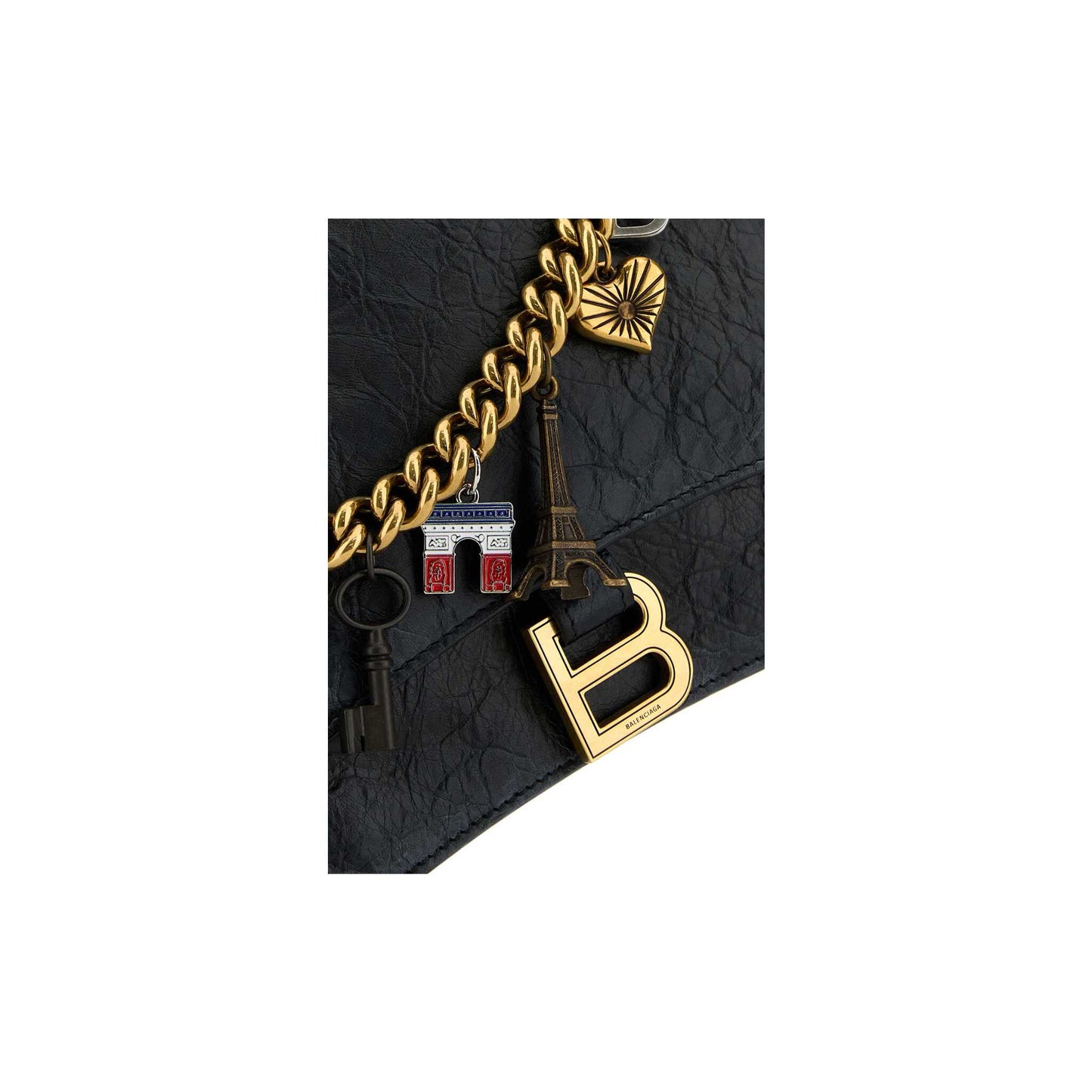 Mala de Ombro Crush Chain em Pele de Vitelo