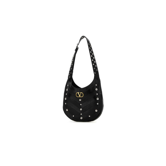 Valentino Garavani Hoboho Small Nappa Leather Hobo Bag With Chevron Pattern And Studs