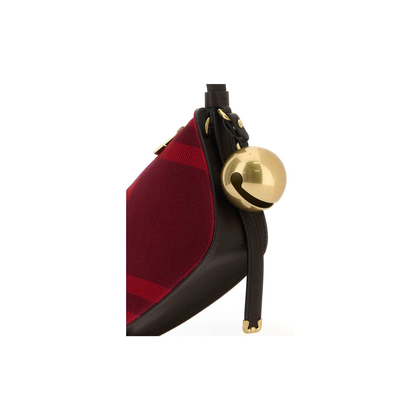 Mala de Ombro Shield em Mistura de Poliéster e Lã com Detalhes em Pele de Vitelo 8079161B7338