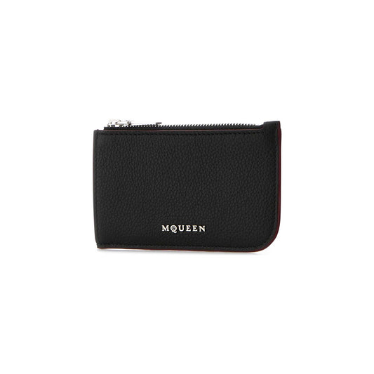 Sling Wallet with Clasp in Black Leather