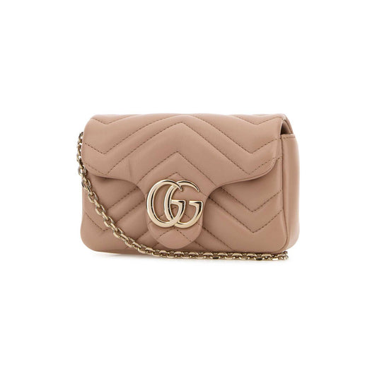 Gucci Mala de Ombro Mini GG Marmont em Pele — Lilás