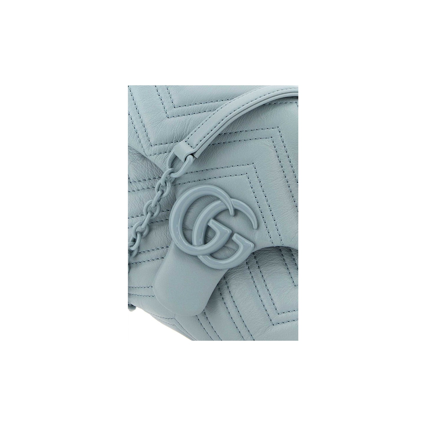 Gucci Mala de Ombro GG Marmont em Pele — Azul