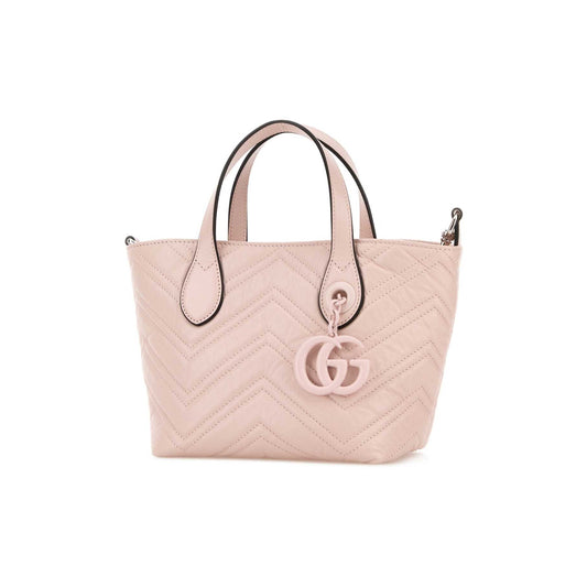 Gucci Mala de Ombro GG Marmont em Pele — Rosa