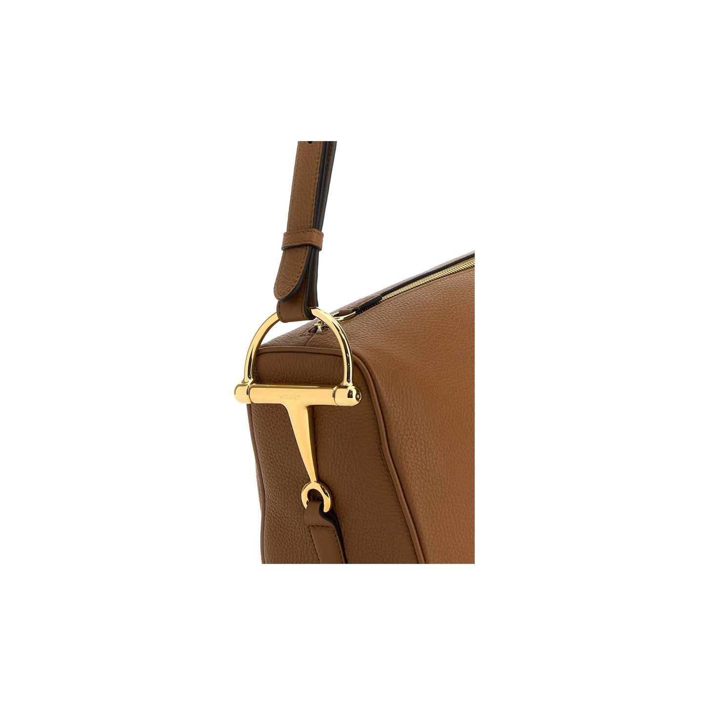 Gucci Mala de Ombro Média Half Horsebit em Pele — Bege