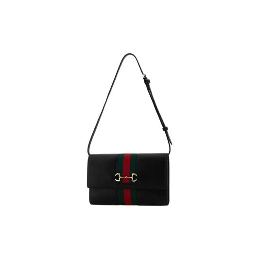 Gucci Mini Bolsa Horsebit Web em Pele