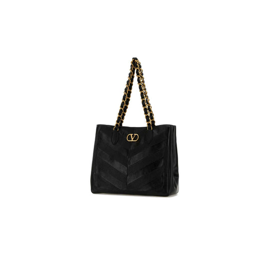 Valentino Garavani Laseine Shopping Bag In Nappa Leather With A Chevron Pattern