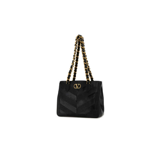 Valentino Garavani Laseine Small Shopping Bag In Chevron-Patterned Nappa Leather
