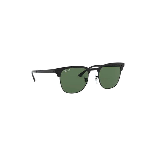 Clubmaster Metal Preto Mate e Preto Sunglasses - RB3716 186/58