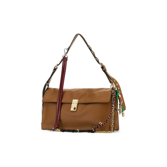 Prada Mala de Ombro Grande Soft Sound em Pele — Rosa