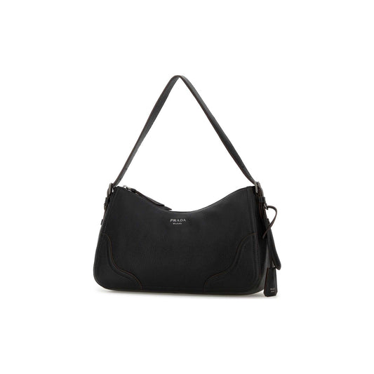 Prada Mala de Ombro Grande Aimée em Lona — Preto