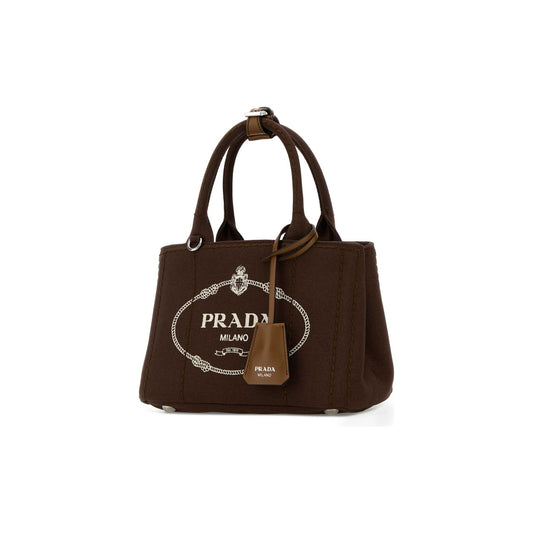 Prada Mala de Ombro em Lona — Castanho