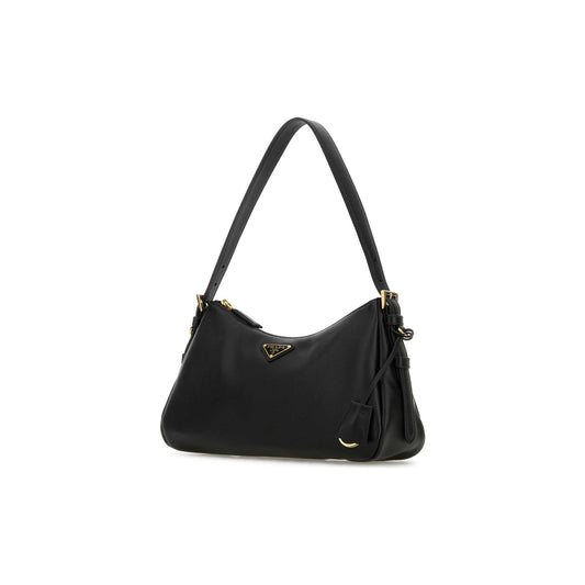 Prada Mala de Ombro Média Aimée em Pele — Preto