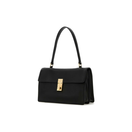 Prada Mala de Ombro Média Soft Sound em Pele — Preto