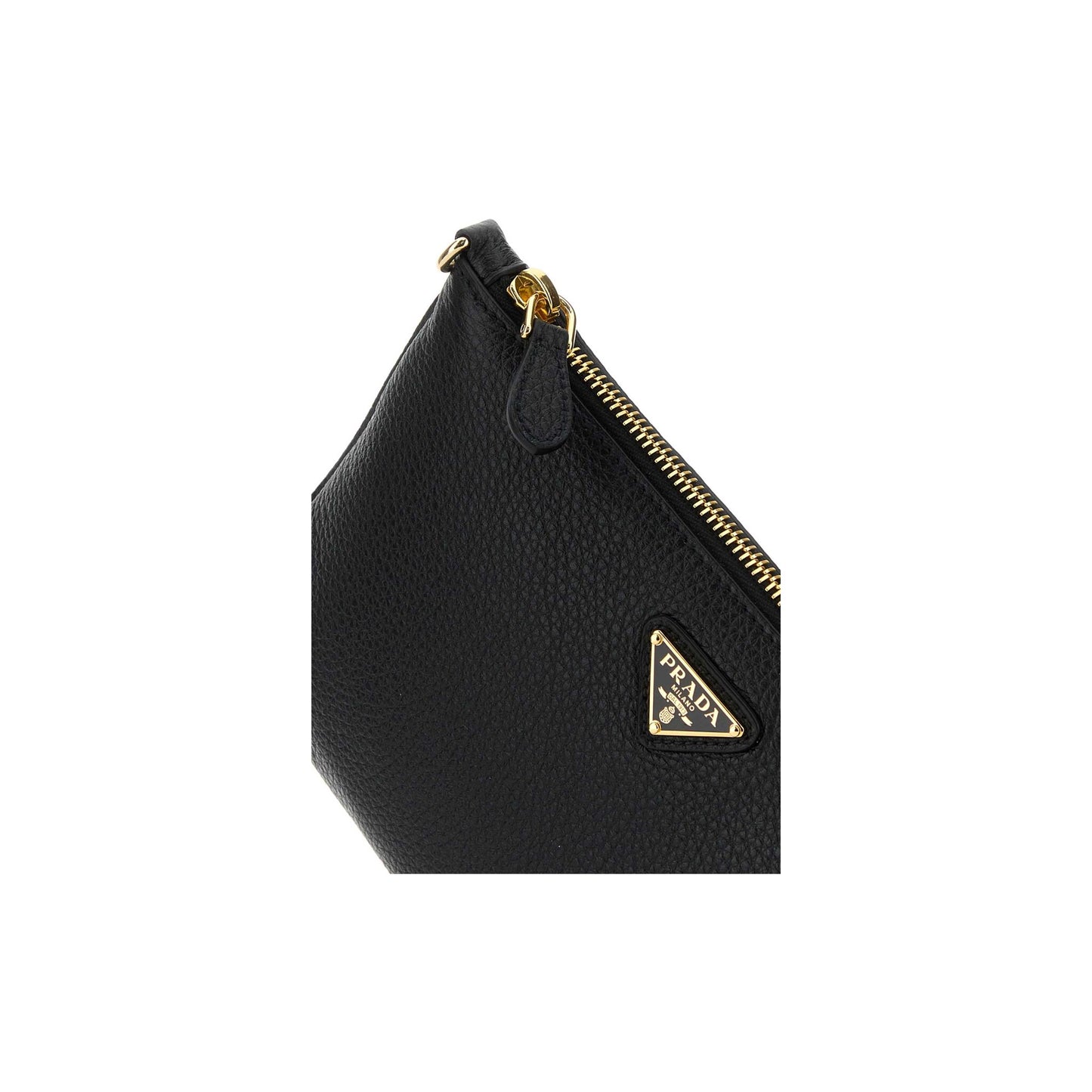 Prada Mala Tiracolo em Pele — Preto