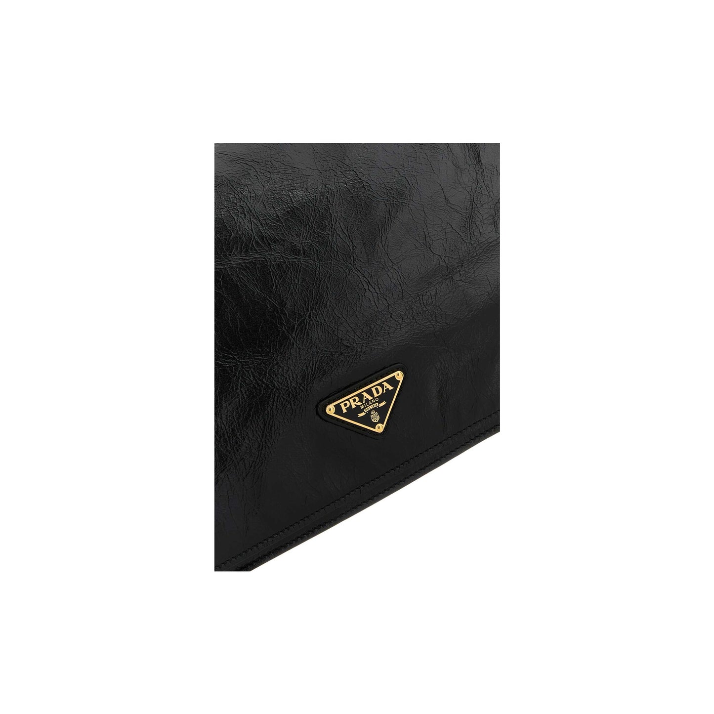 Prada Mala de Ombro em Pele — Preto