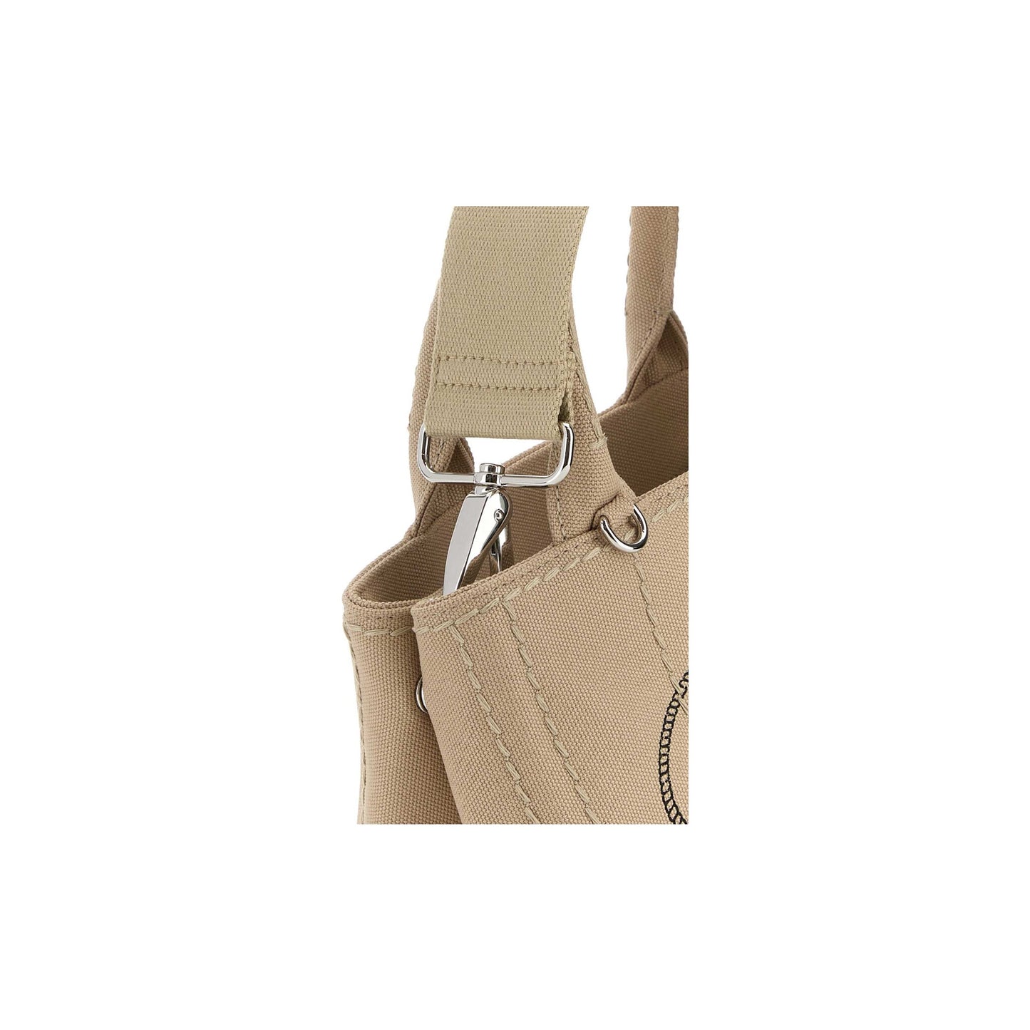 Prada Mala de Ombro em Lona — Branco