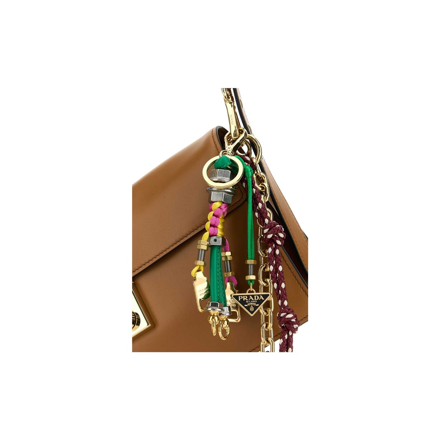 Prada Mala de Ombro Pequena Soft Sound em Pele — Verde-Militar