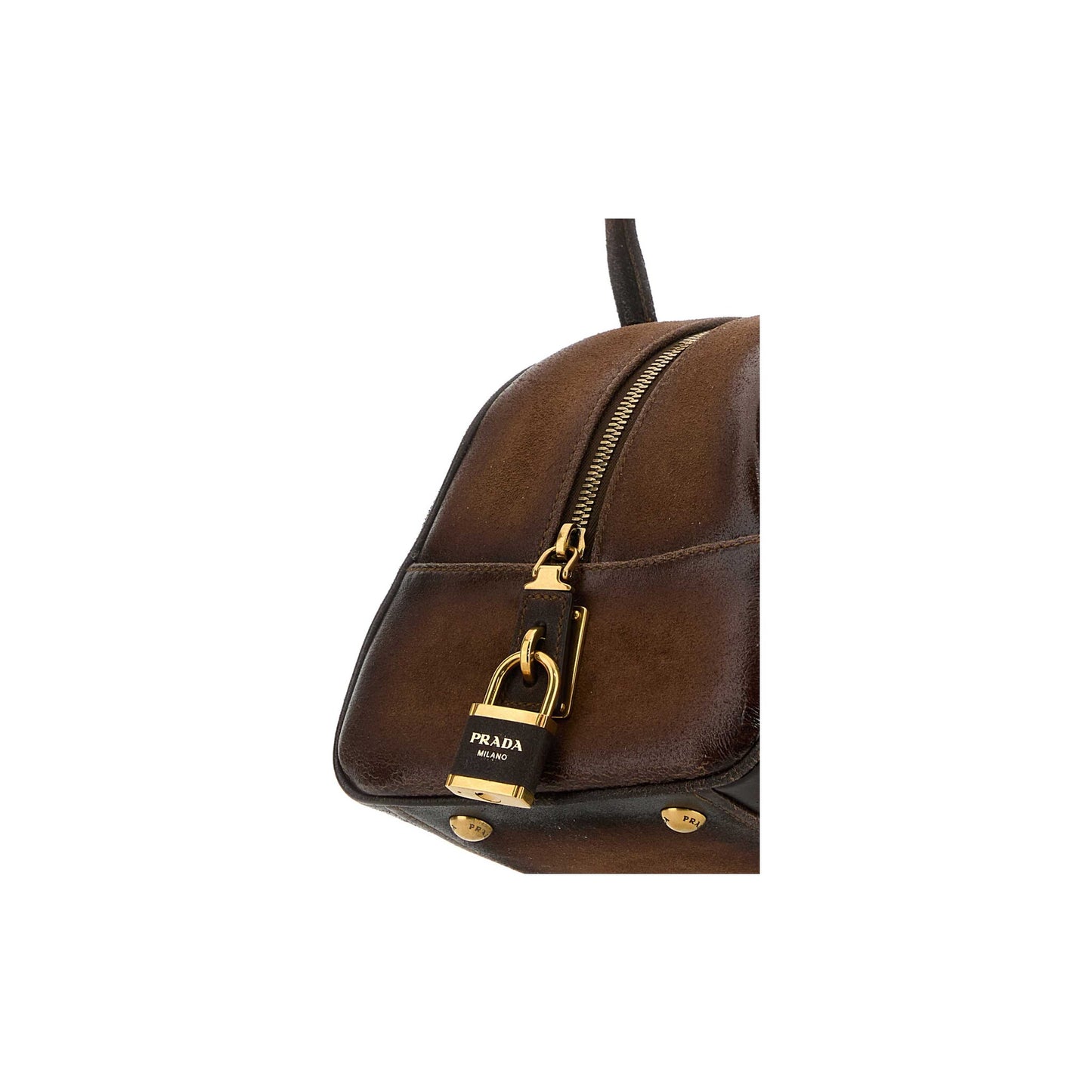 Prada Mala de Ombro em Pele — Castanho