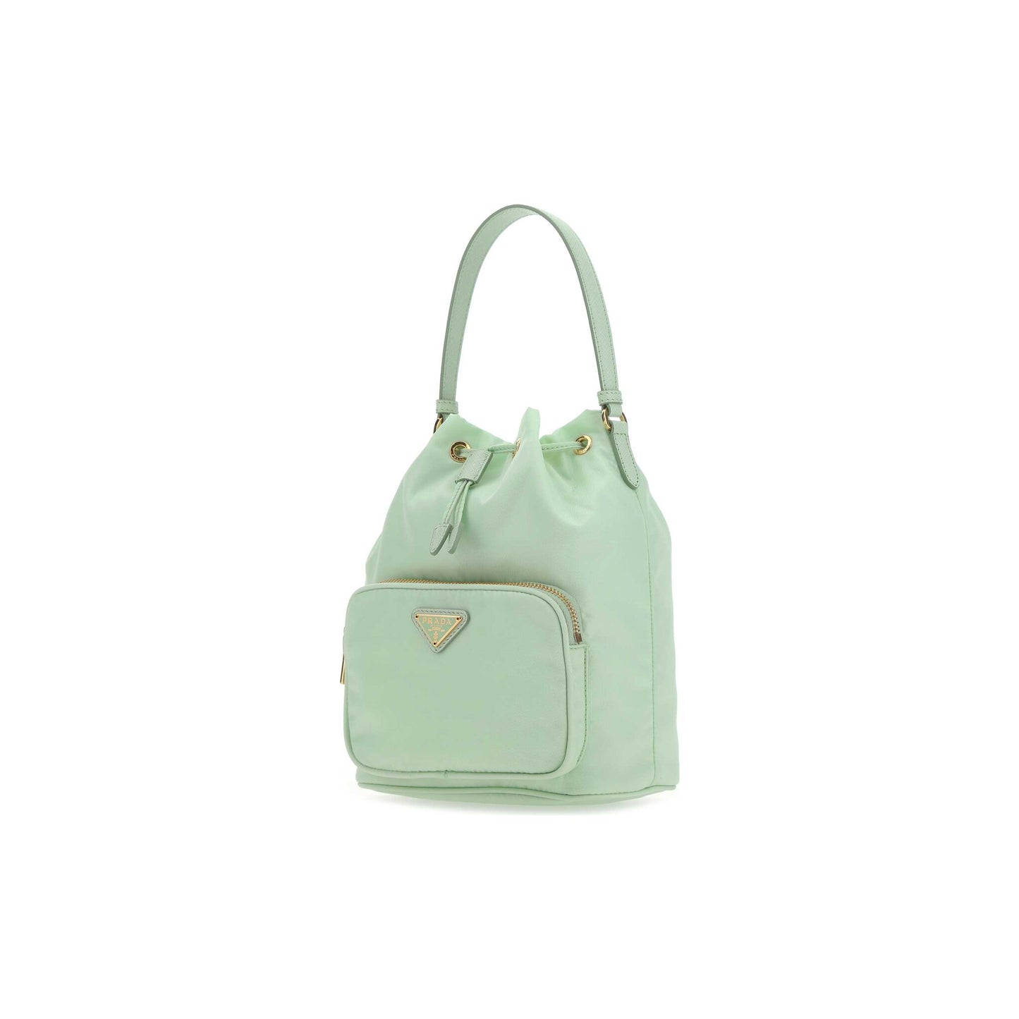 Prada Mala Saco Buckle em Re-Nylon — Bege