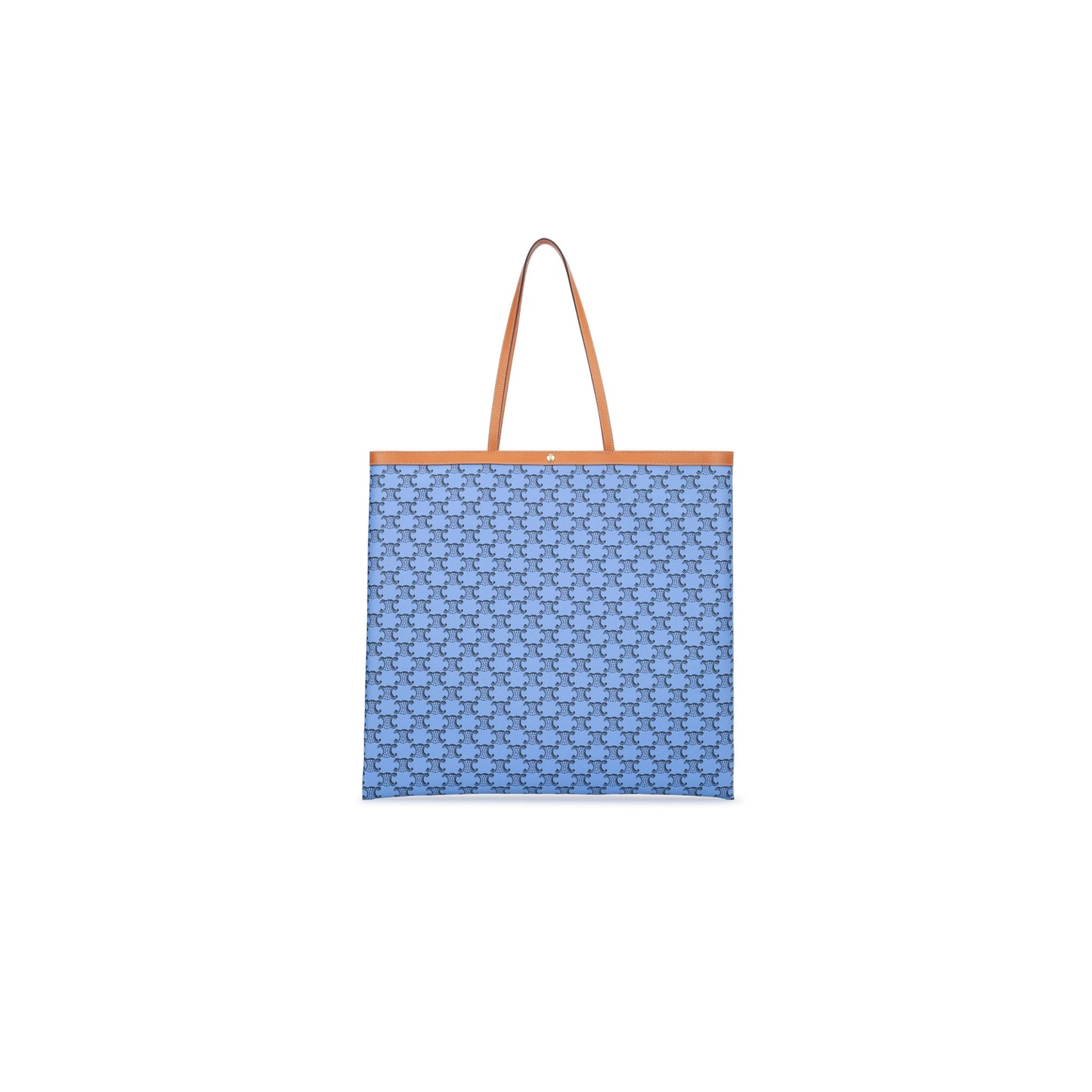 BIG FLAT SHOPPER IN TRIOMPHE CANVAS AND NATURAL CALFSKIN; HONEY