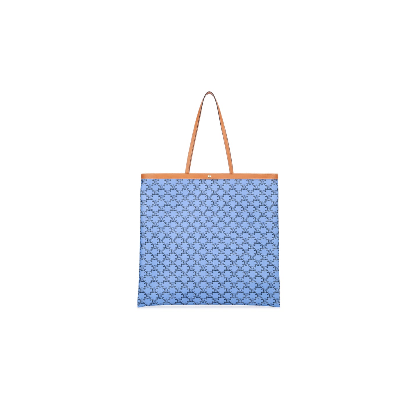 BIG FLAT SHOPPER IN TRIOMPHE CANVAS AND NATURAL CALFSKIN; HONEY