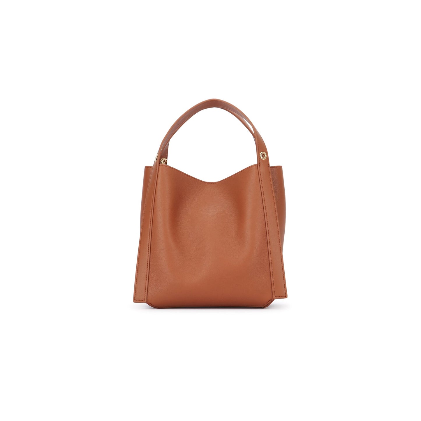 Mala de Ombro Small Cube em Lona Triomphe e Cabedal de Vitela Natural