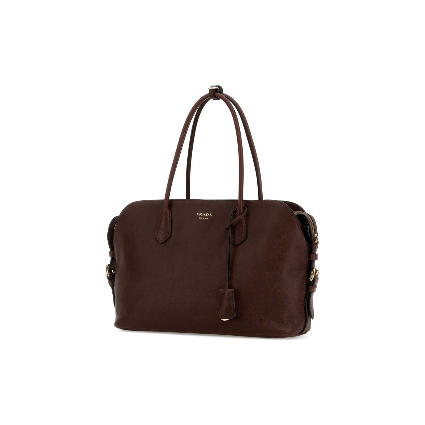 Prada Mala Tote Grande em Pele — Branco