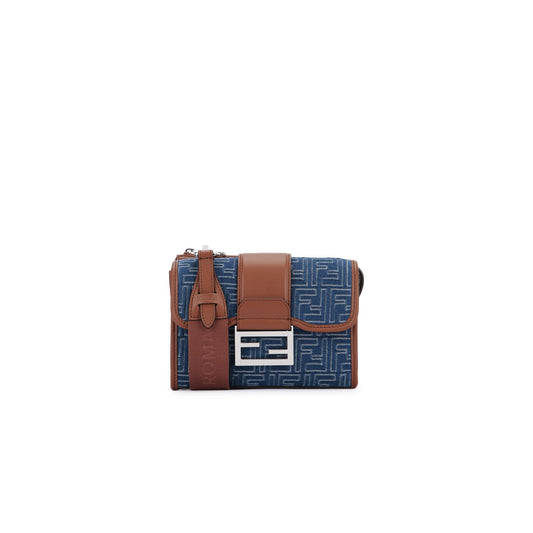 Mala Baguette Azul em Pele 7VA649AUGOF1SCG