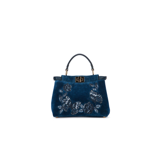Mala Peekaboo Azul em Pele