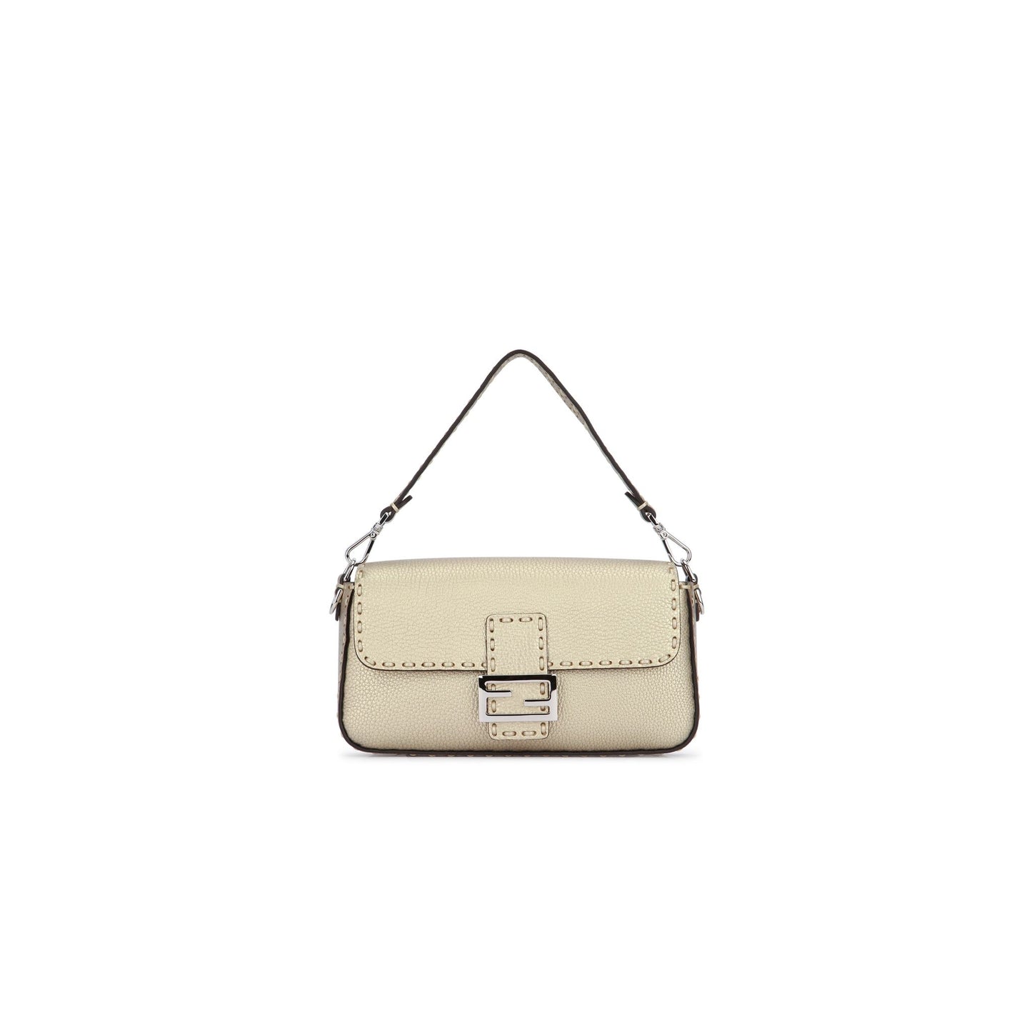 Mala Baguette Dourado em Pele