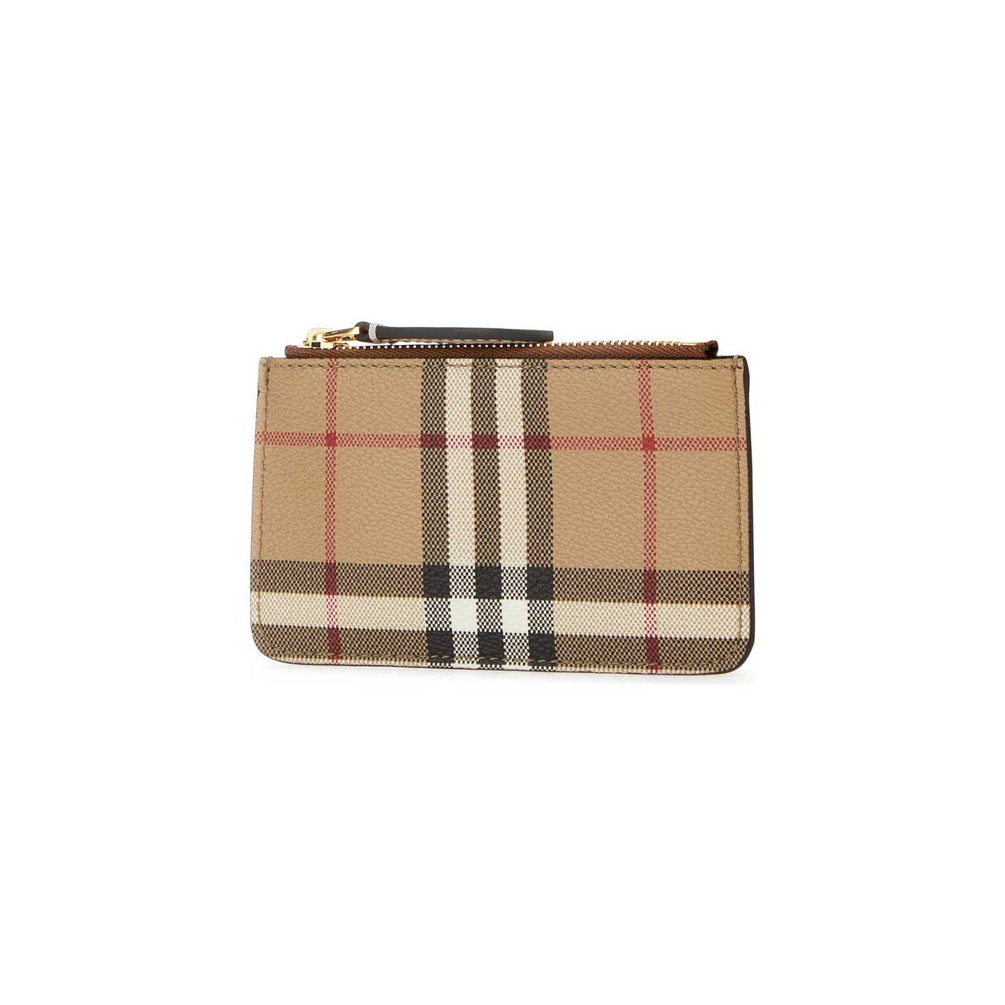 Porta-Moedas Check Burberry em Lona Revestida