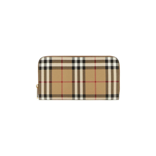 Carteira Check Burberry em Lona Revestida