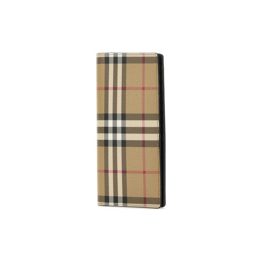 Carteira Check Burberry em Lona
