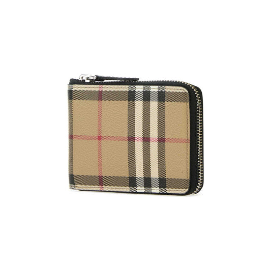 Carteira Check Burberry em Lona