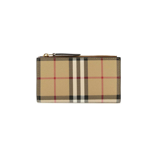 Carteira Check Burberry em Lona