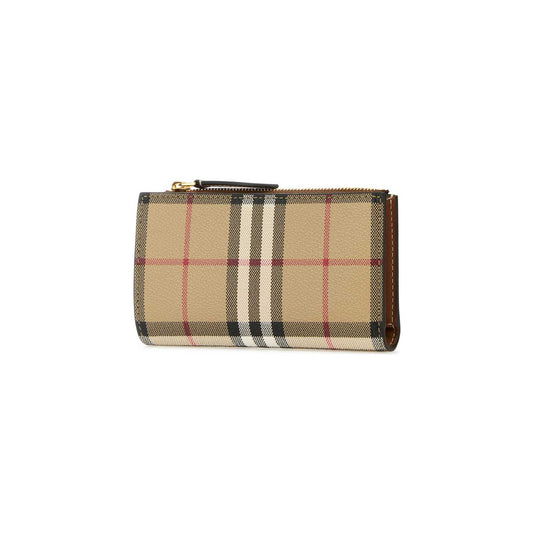 Carteira Check Burberry em Lona