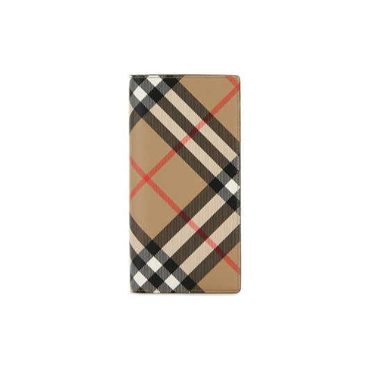 Carteira Check Burberry em Lona