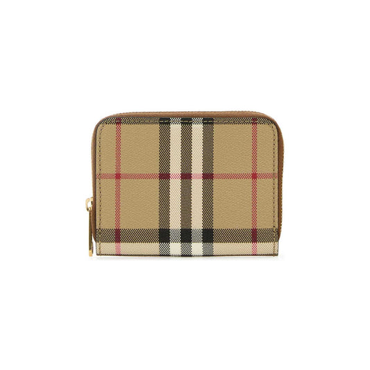 Carteira Check Burberry em Lona Revestida
