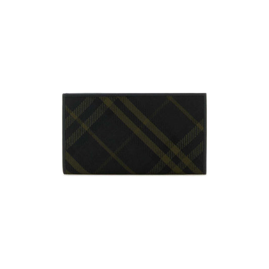 Carteira Check Burberry em E-Canvas