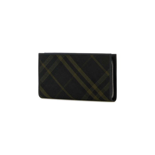Carteira Check Burberry em E-Canvas