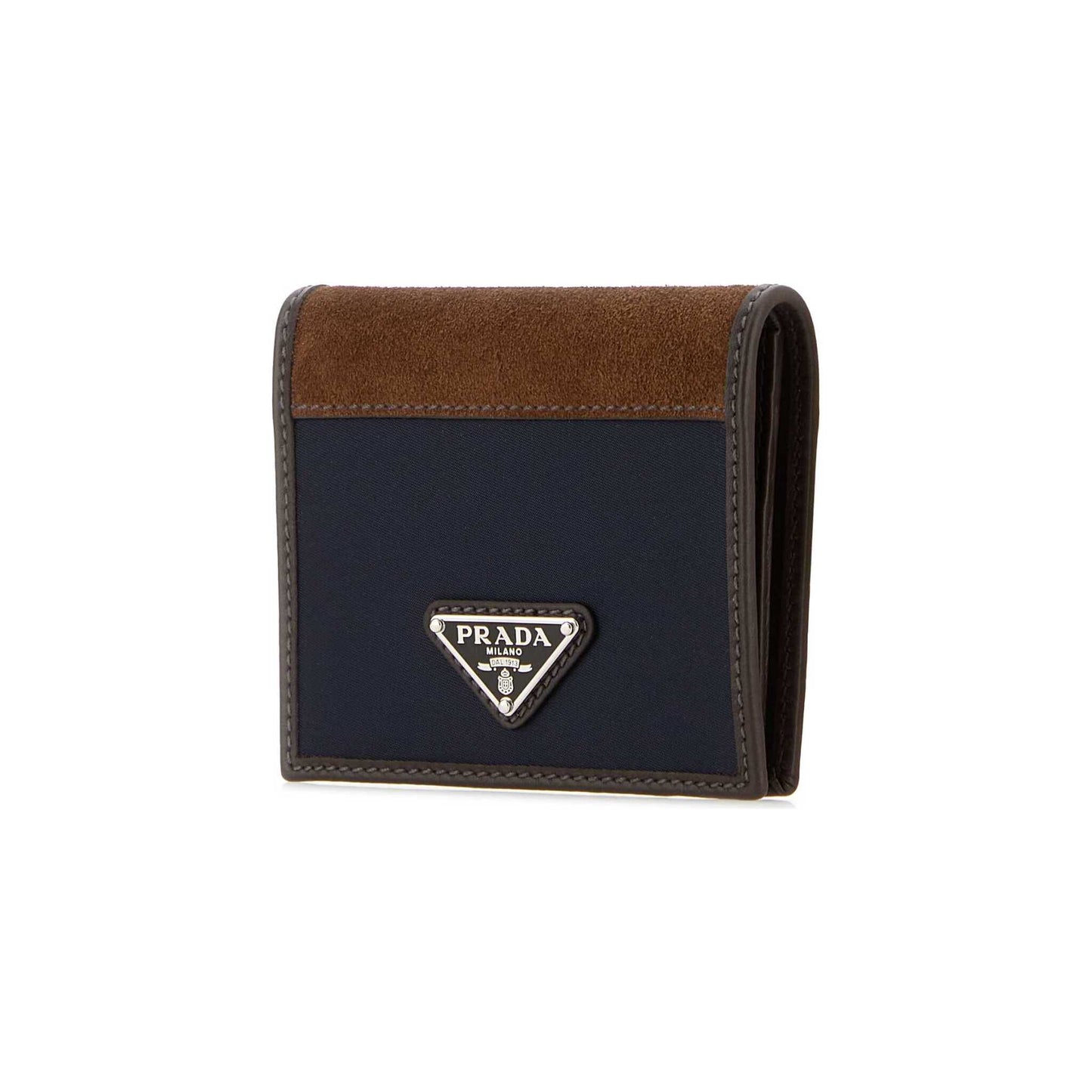 Prada Wallet Bi-Colour in Fabric e Camurça